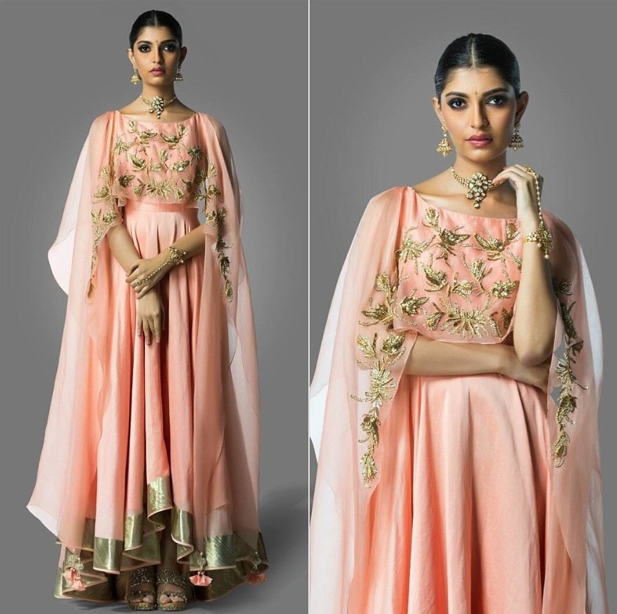 Anarkali Suit With Cape Style